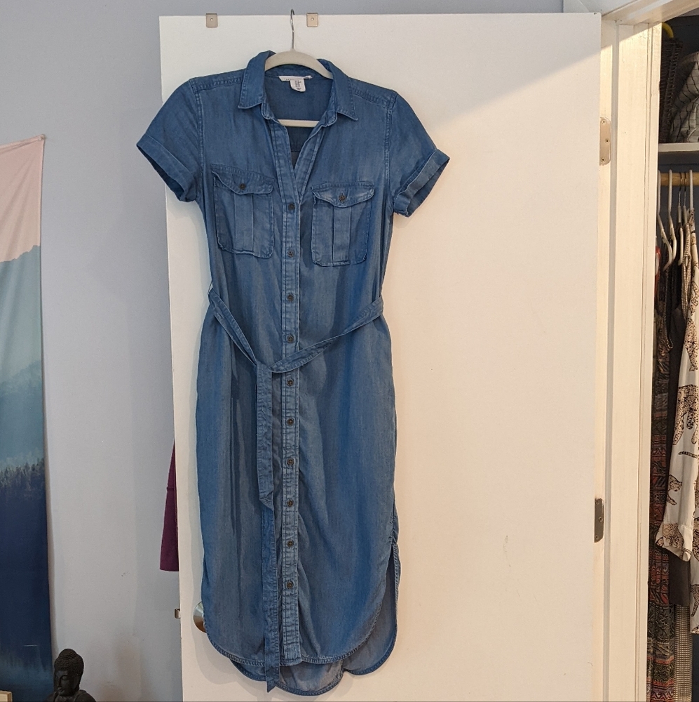 Lucky denim midi shirt dress